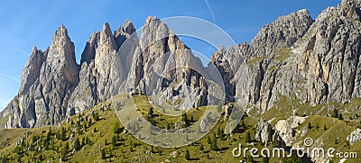 Panorama landscape of dolomite alps Stock Photo