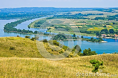 Panorama and landscape near Danube river Stock Photo