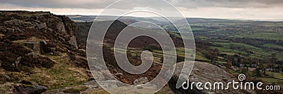 Panorama landscape Peak District National Park Stock Photo