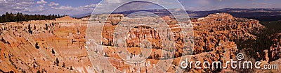 Panorama, late afternoon light colors the sandstone pinnacles Stock Photo