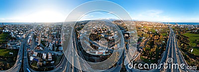 Panorama of Limassol city and A1 motorway. Cyprus Stock Photo