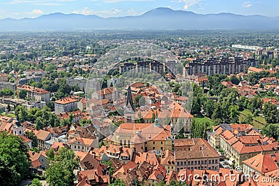 Panorama of Ljubljana Stock Photo