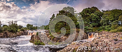 Panorama of Low Force Waterfalls Stock Photo