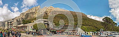 Panorama of the lower cable station at Table mountain Editorial Stock Photo