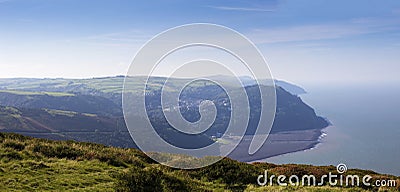 Panorama of Lynmouth and Lynton Stock Photo