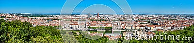 Panorama of Lyon from the Fourviere hill. France Stock Photo