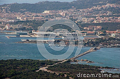 Panorama of the Maddalena from island of Caprera Stock Photo