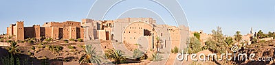 Panorama of magnificent kasbah or old traditional arab fortress in the city of Ouarzazate, Morocco. Stock Photo