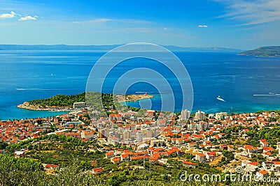 Panorama of Makarska,Dalmatia,Croatia Stock Photo