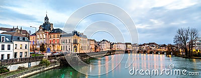 Panorama of Meaux town with the Marne river in France Stock Photo
