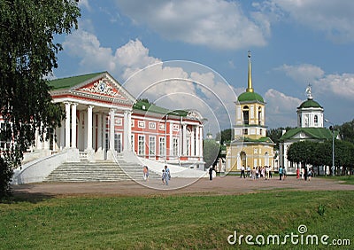 Panorama of memorial estate Kuskovo Stock Photo