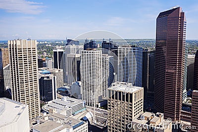 Panorama of modern Calgary skyline Stock Photo