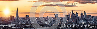 Panorama of the modern skyline of London Editorial Stock Photo