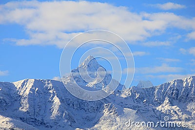 Panorama with Monviso mountain in autumn Stock Photo