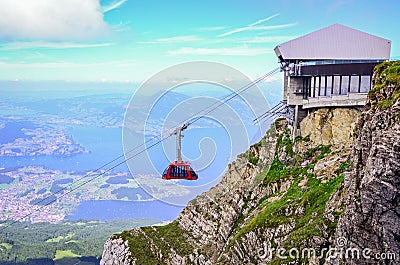 Panorama from Mount Pilatus, Switzerland Stock Photo