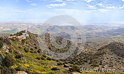 Panorama Mountain landscape. Autentical monastery and church Stock Photo