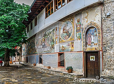 The Panorama mural in Bachkovo Monastery in Bulgaria Editorial Stock Photo