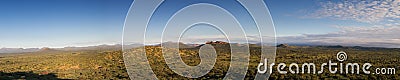 Panorama of the namibian grassland in the rain season Stock Photo