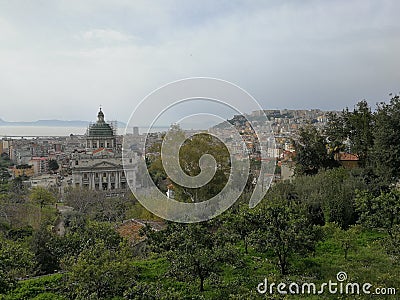 Panorama of Naples from Capodimonte Stock Photo