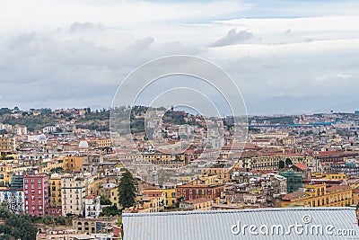 Panorama of Naples, view of the port in the Gulf of Naples. The province of Campania. Italy Editorial Stock Photo