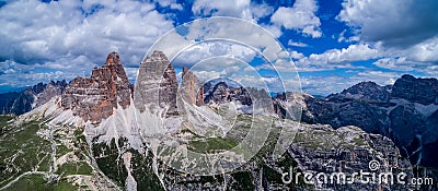 Panorama National Nature Park Tre Cime In the Dolomites Alps. Be Stock Photo