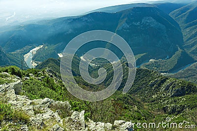 Panorama of Nestos Gorge near town of Xanthi, Greece Stock Photo
