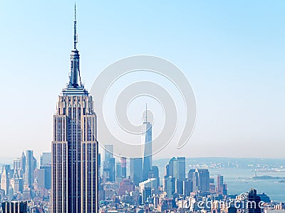 Panorama of New York City with the Empire State Building Editorial Stock Photo