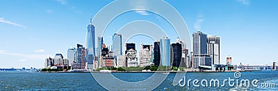Panorama New York City Manhattan Skyline and Freedom Tower Editorial Stock Photo