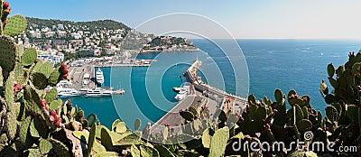 Panorama of Nice city port, France. Stock Photo