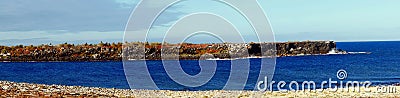 Panorama of the North Isla Plaza in the Galapagos Stock Photo