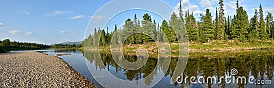 Panorama of North river protected. Stock Photo