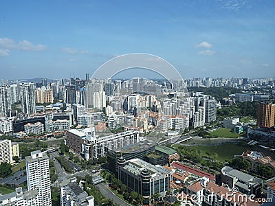 Panorama northern Singapore skyline Editorial Stock Photo
