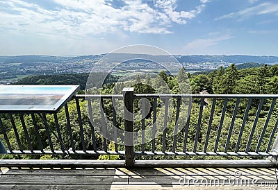 Panorama from the observation tower Altberg or landscape from the Lookout Point Altberg, Daellikon - Switzerland Stock Photo