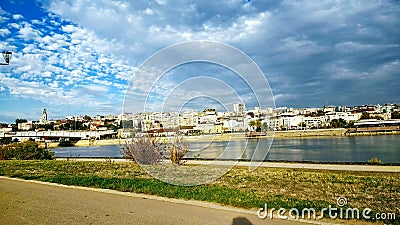 Panorama of old belgrade and river sava serbia Stock Photo