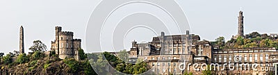 Panorama of Old Calton Cemetery and Regent Gardens in Edinburgh, Scotland Stock Photo