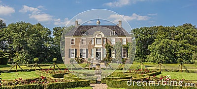 Panorama of old dutch mansion Huis Den Berg in Dalfsen Editorial Stock Photo