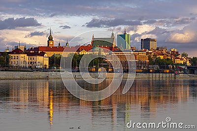 Panorama of old town of Warsaw Editorial Stock Photo