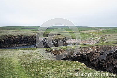 Panorama Orkney coastline Yesnaby cliff landscape 6 Stock Photo