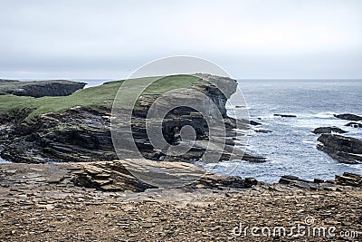 Panorama Orkney coastline Yesnaby cliff landscape 3 Stock Photo