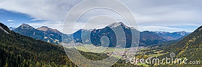 Panorama over mountains at ehrwald zwischentoren Stock Photo