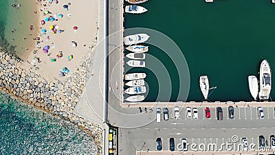 Panorama over the port of Girona, Spain Stock Photo