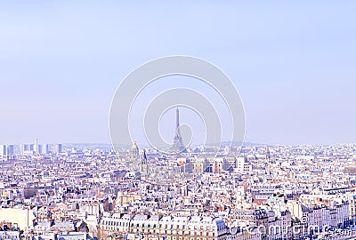 Panorama of Paris on a blue sky background Stock Photo