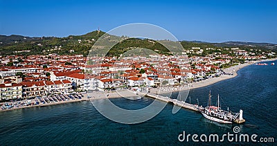 Panorama of Pefkohori (Pefkochori), Greece Stock Photo