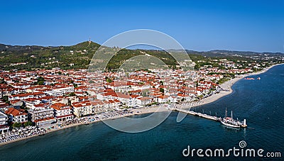 Panorama of Pefkohori (Pefkochori), Greece Stock Photo