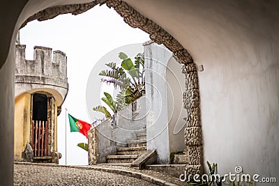 Panorama of Pena National Palace in Sintra, Portugal, Europe Stock Photo