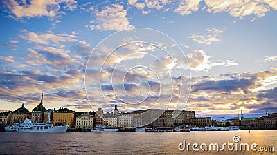 Panorama photo of Stockholm City Stock Photo