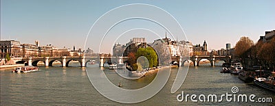 Panorama picture of Paris with Seine river Stock Photo