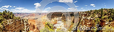 Panorama: Pipe Creek View - Grand Canyon, South Rim, Arizona, AZ Stock Photo