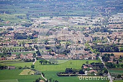 Panorama of the plain of Assisi, Italy Stock Photo