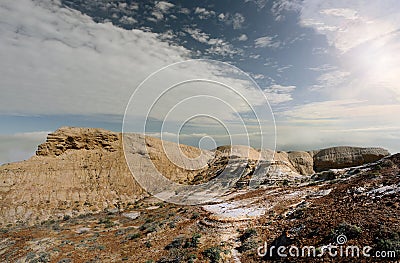 Panorama of the plateau Shalkar-Nura. Ustyurt Stock Photo